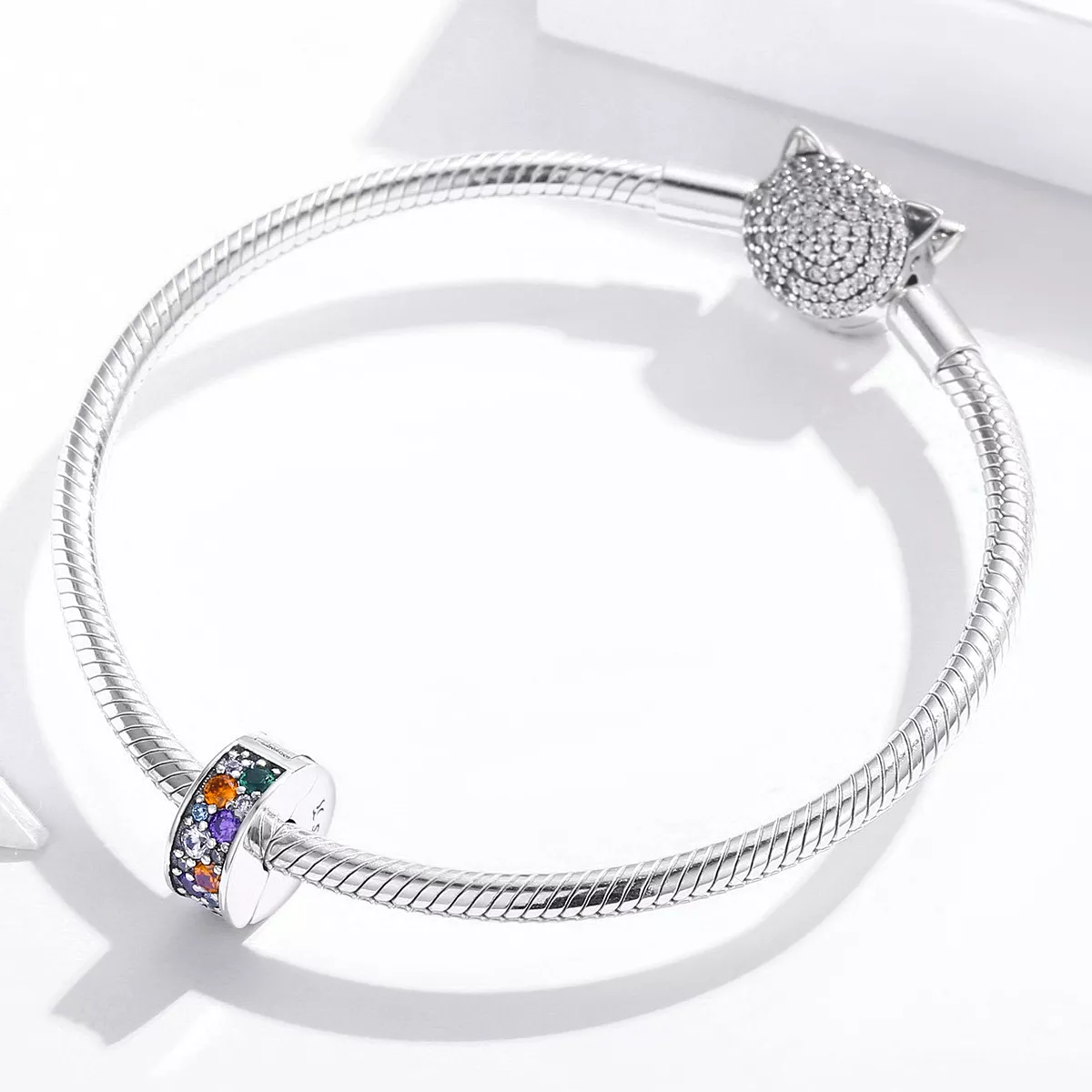 Clipe De Prata Jardim colorido estilo Pandora - SCC1609