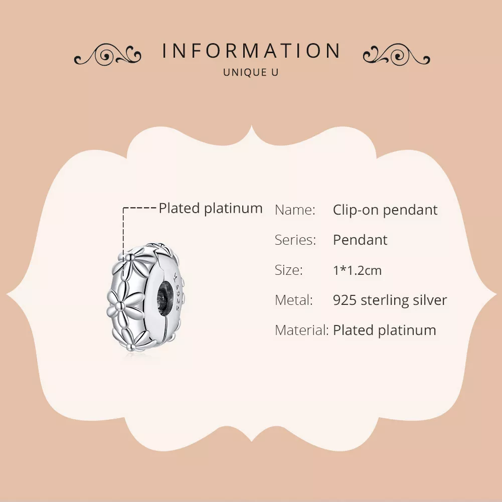 Clipe De Prata Margarida estilo Pandora - SCC1795