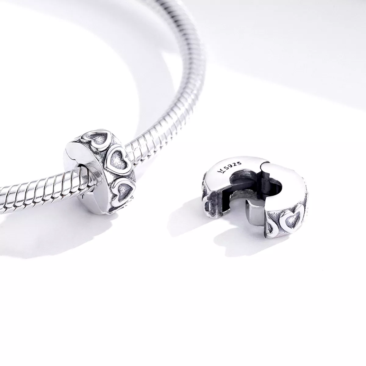 Clipe De Prata Relevo vintage estilo Pandora - SCC1557