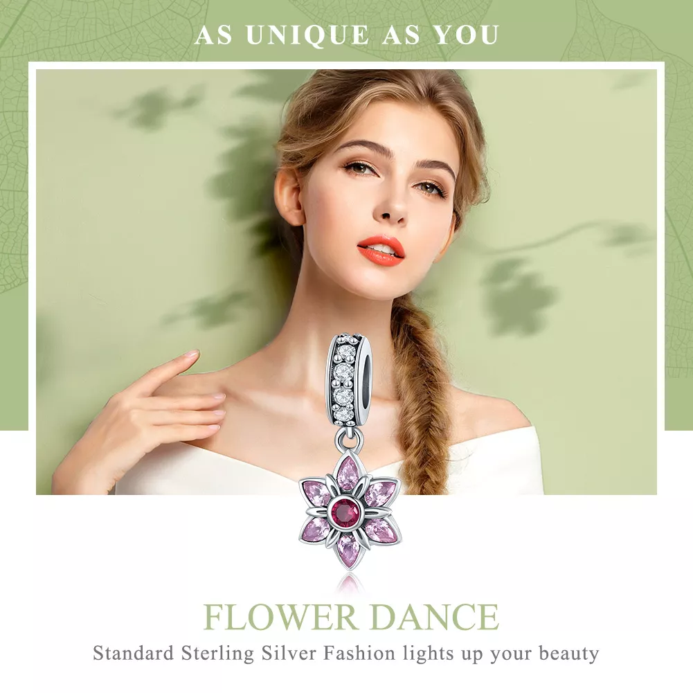 Charm Pendente A dança das flores estilo Pandora - SCC840