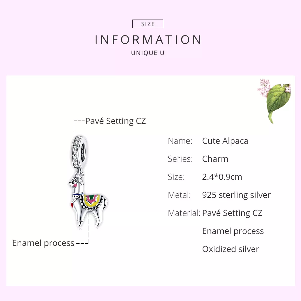 Charm Pendente Alpaca Fofa estilo Pandora - SCC1737