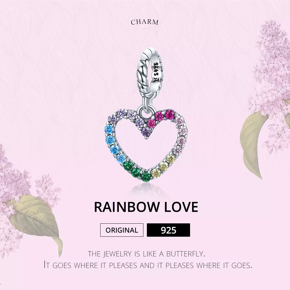 Charm Pendente Amor arco-íris estilo Pandora - SCC1851