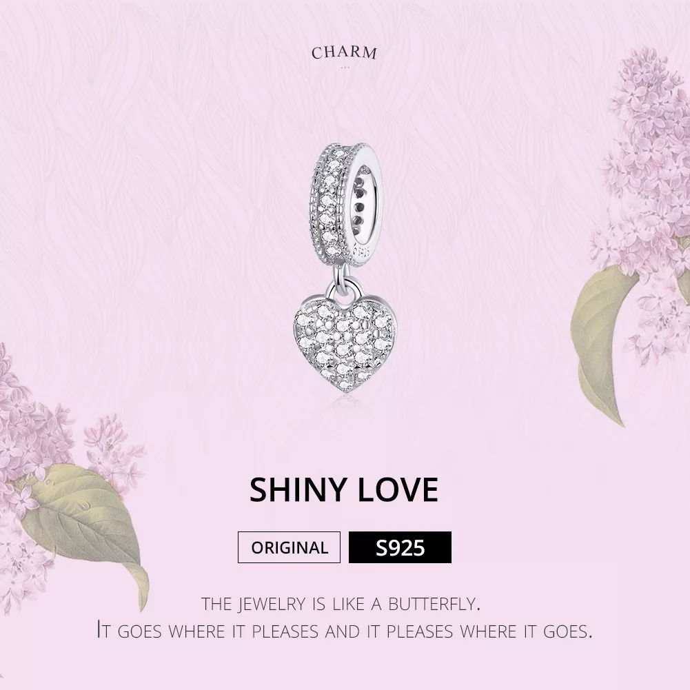 Charm Pendente Amor brilhante estilo Pandora - BSC211