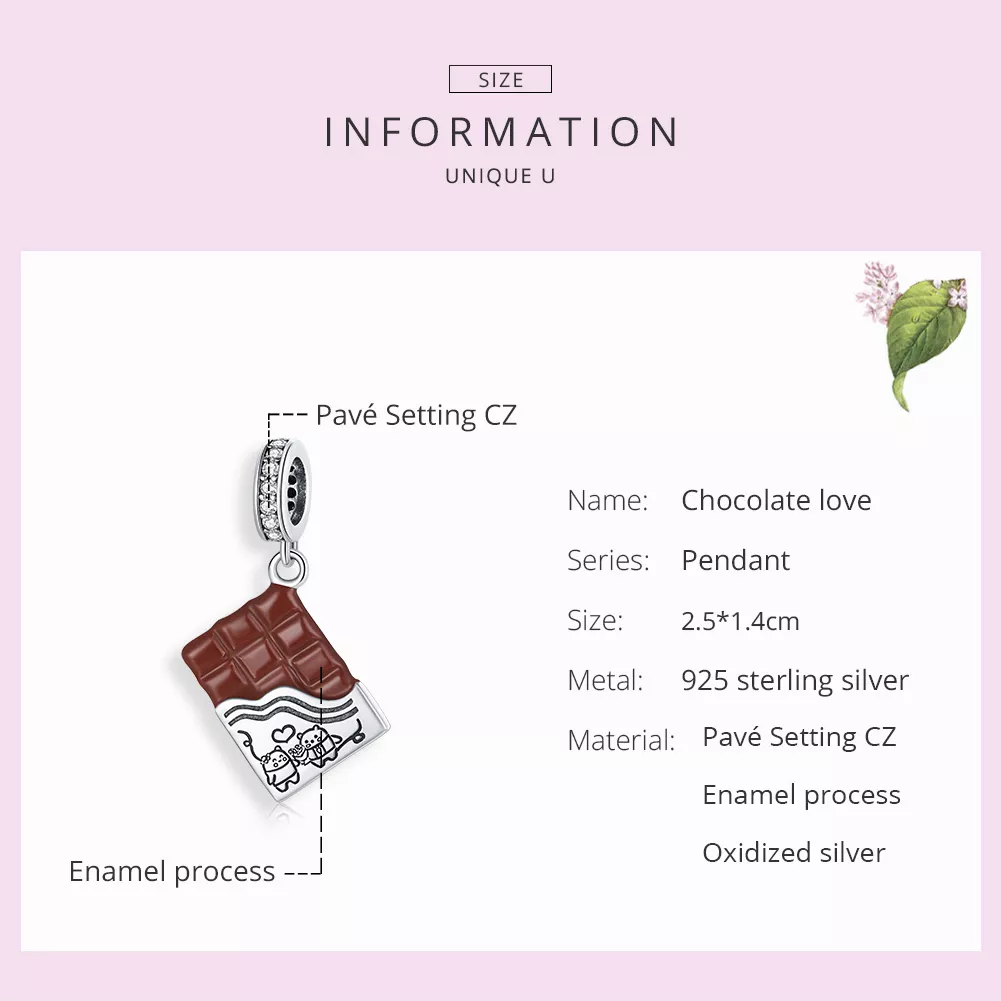 Charm Pendente Amor de Chocolate estilo Pandora - SCC1782