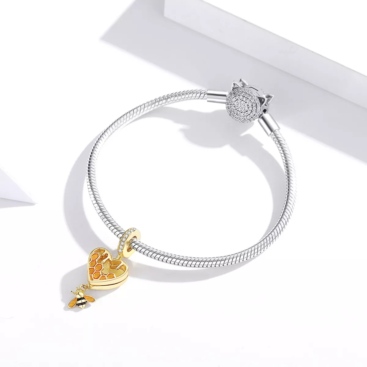 Charm Pendente Amor favo de mel estilo Pandora - SCC1714