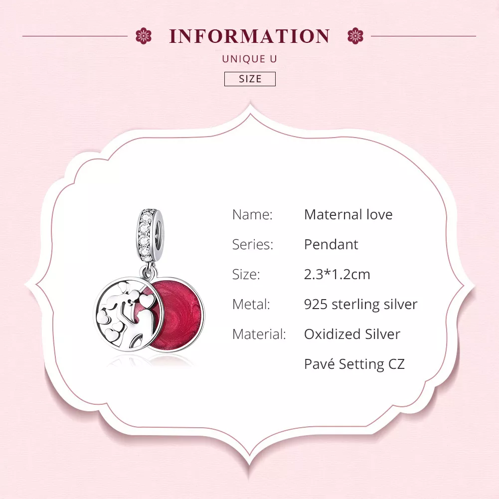Charm Pendente Amor materno estilo Pandora - SCC1460