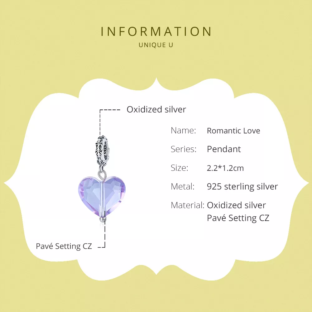 Charm Pendente Amor Romático estilo Pandora - SCC1816