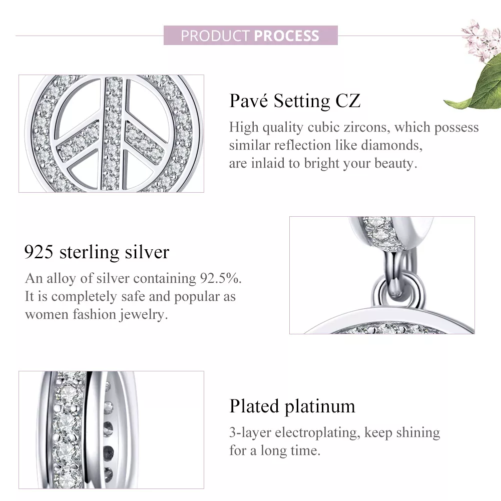 Charm Pendente Anti-guerra estilo Pandora - SCC1367