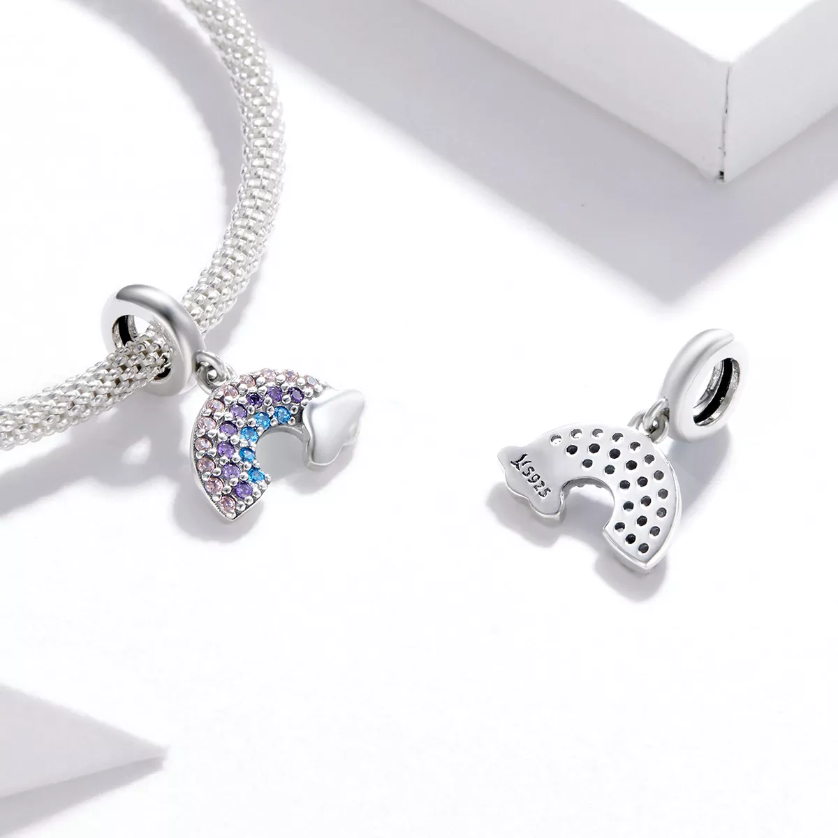 Charm Pendente Arco-íris colorido estilo Pandora - SCC1625