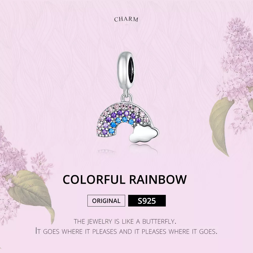 Charm Pendente Arco-íris colorido estilo Pandora - SCC1625