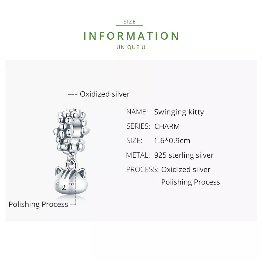 Charm Pendente Balance o gatinho estilo Pandora - SCC1871