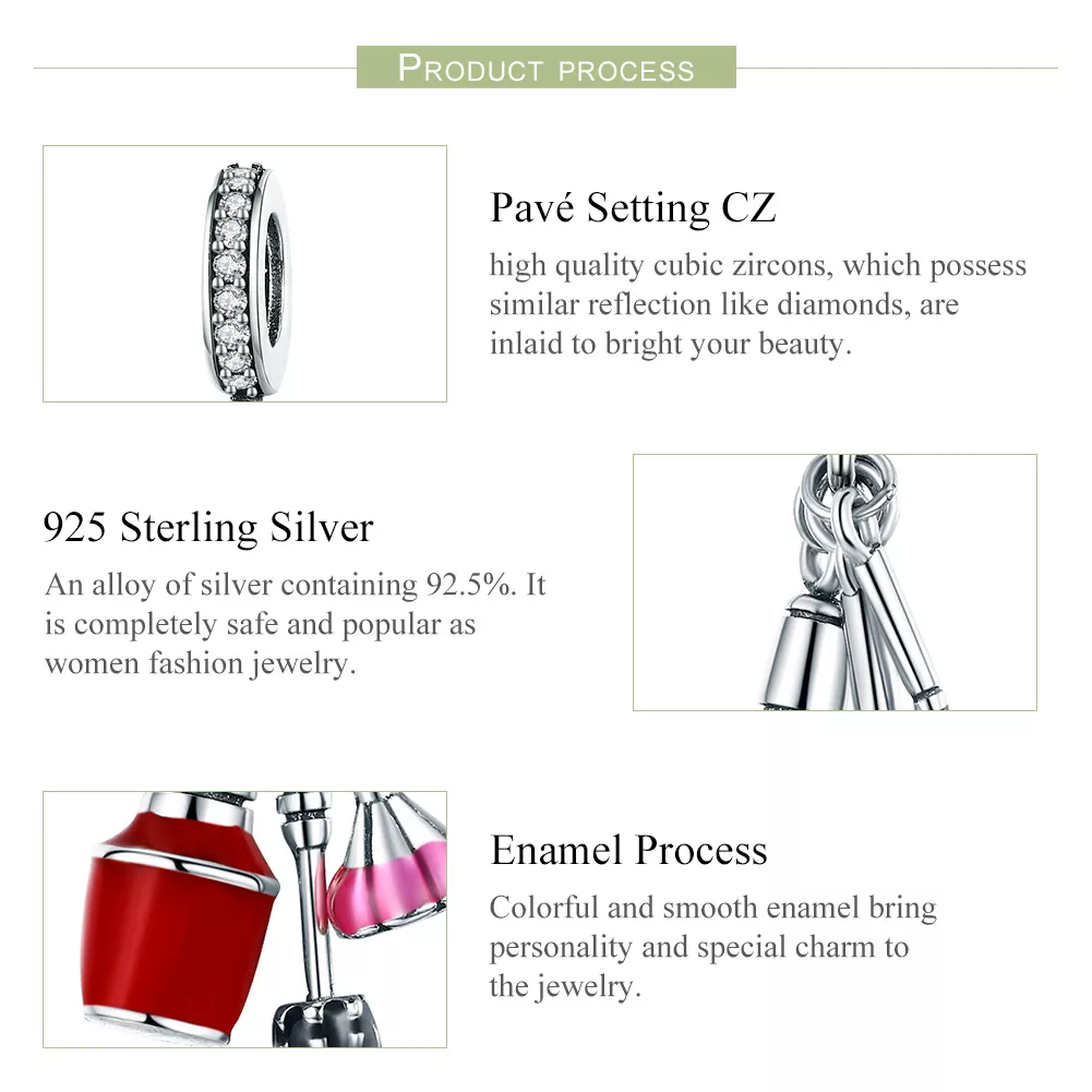 Charm Pendente Bela ferramenta de maquiagem estilo Pandora - SCC785