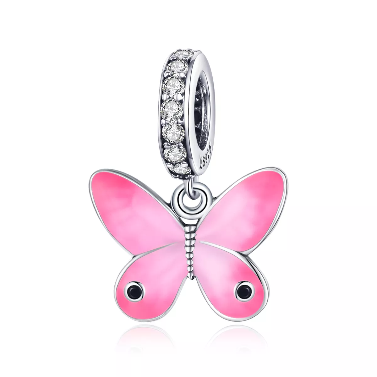 Charm Pendente Borboleta rosa estilo Pandora - SCC1728