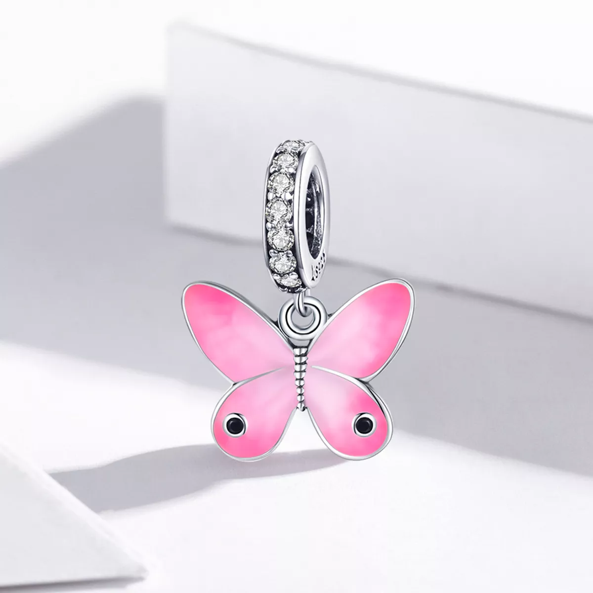 Charm Pendente Borboleta rosa estilo Pandora - SCC1728
