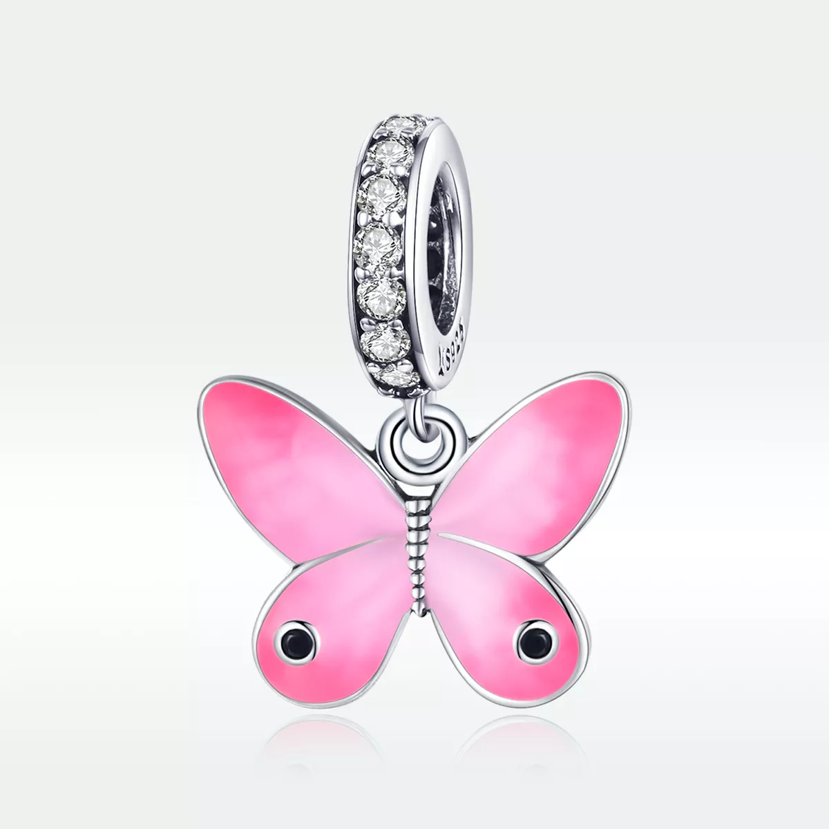 Charm Pendente Borboleta rosa estilo Pandora - SCC1728