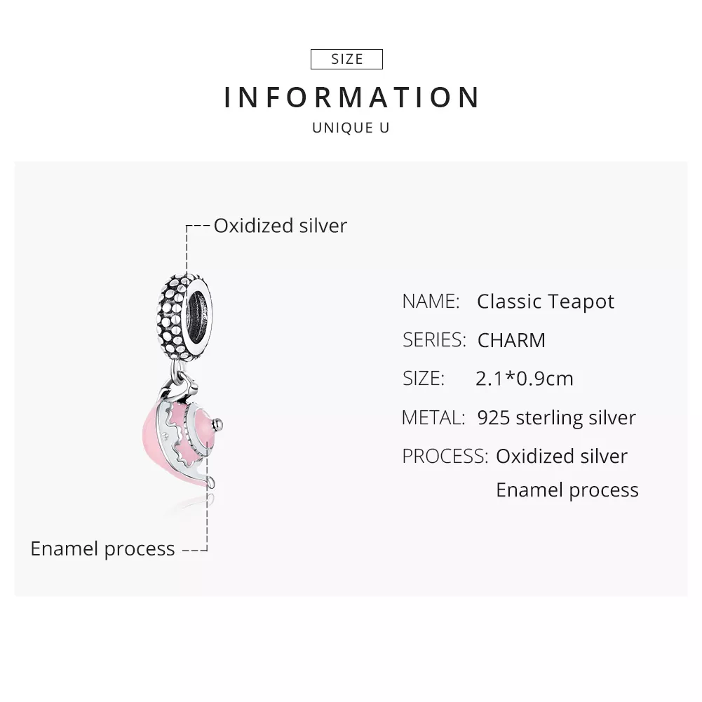 Charm Pendente Bule Clássico estilo Pandora - SCC1492