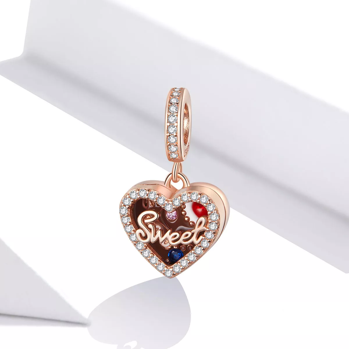 Charm Pendente Caixa de presente de chocolate estilo Pandora Rose - SCC1670