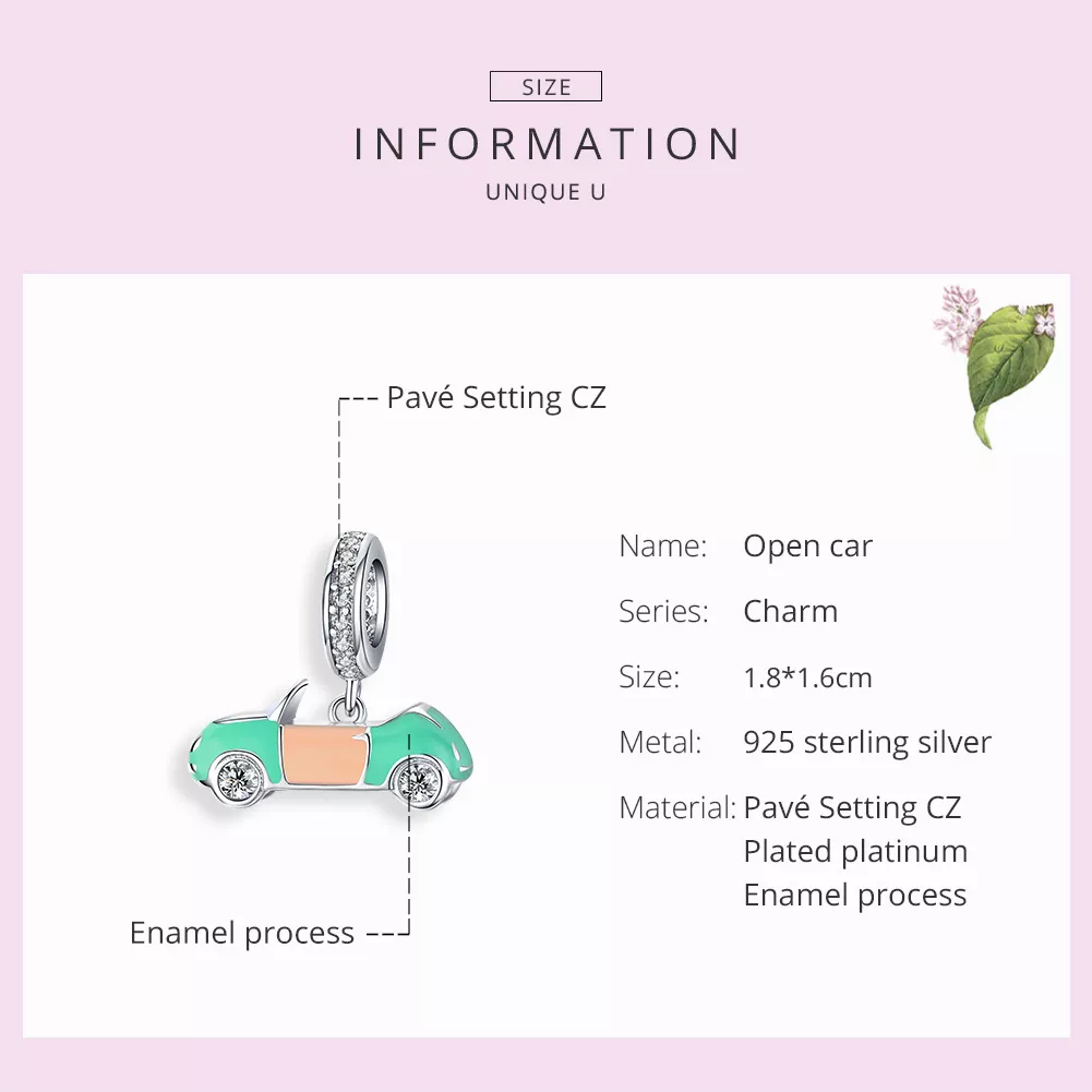 Charm Pendente Carro Aberto estilo Pandora - BSC155