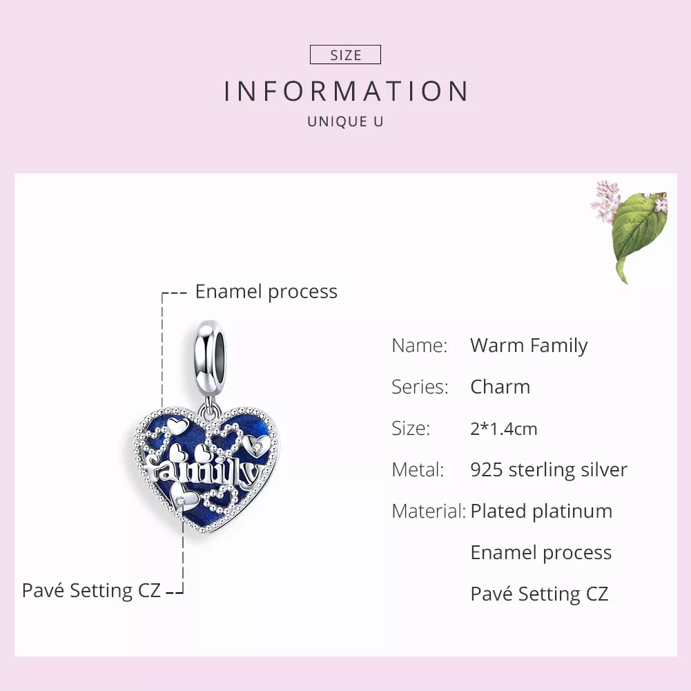 Charm Pendente Cartas Familiares estilo Pandora - BSC293