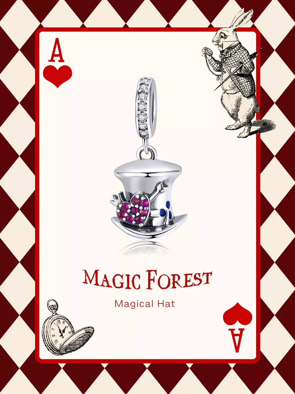 Charm Pendente Chapéu mágico estilo Pandora - SCC1441