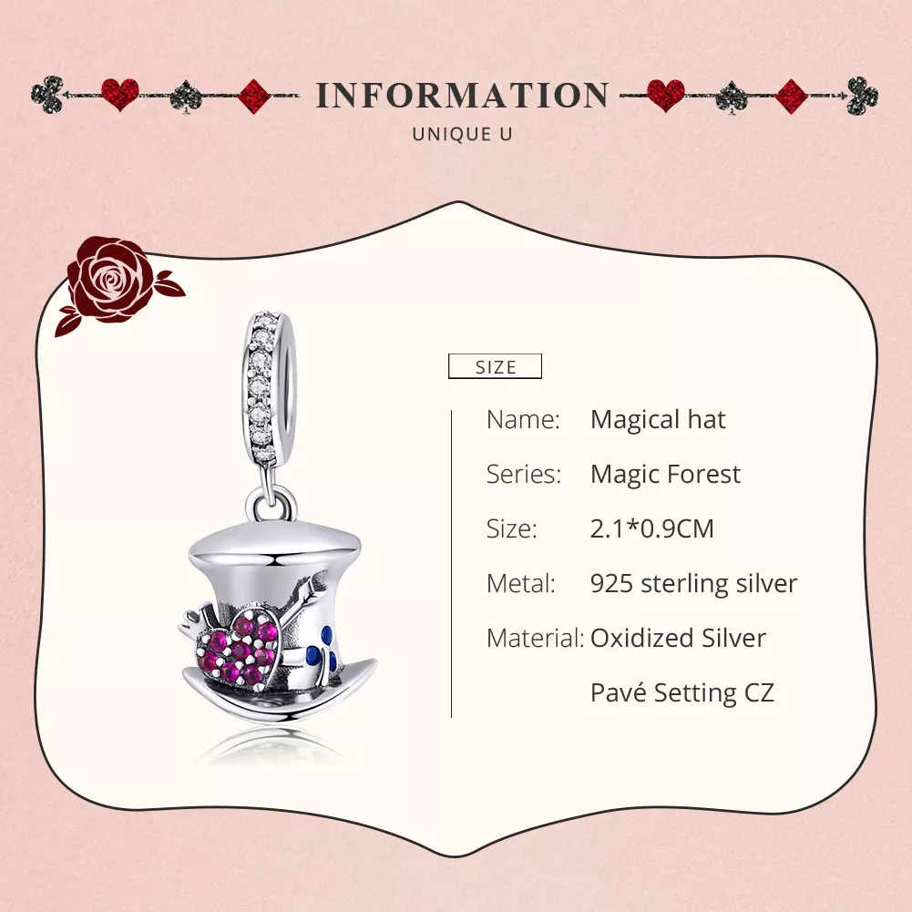 Charm Pendente Chapéu mágico estilo Pandora - SCC1441