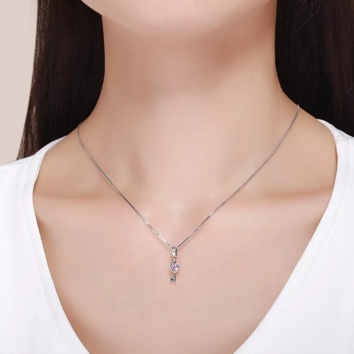 Charm Pendente Coração & Chave estilo Pandora - SCC638