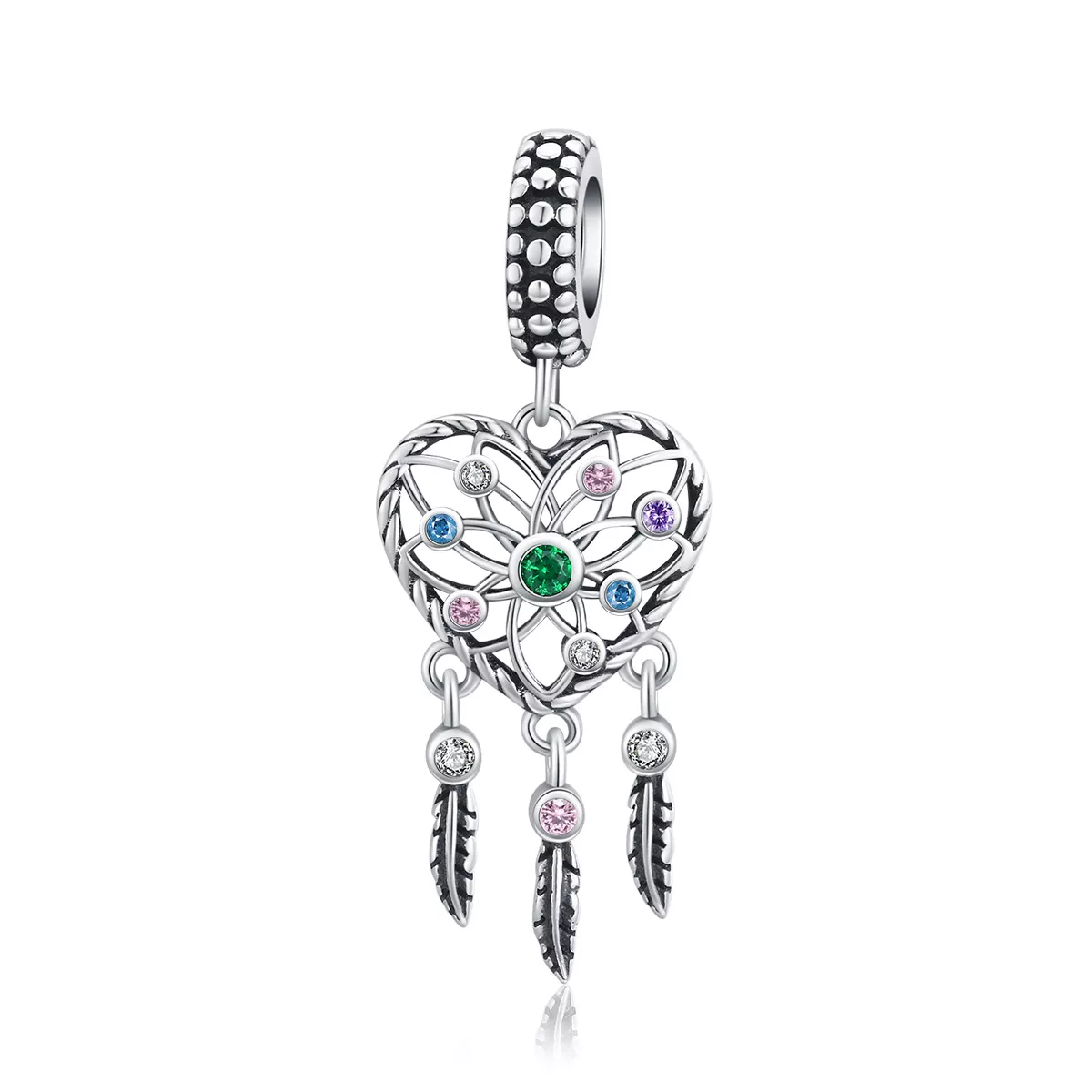 Charm Pendente Coração da Árvore Familiar Openwork estilo Pandora - SCC1445