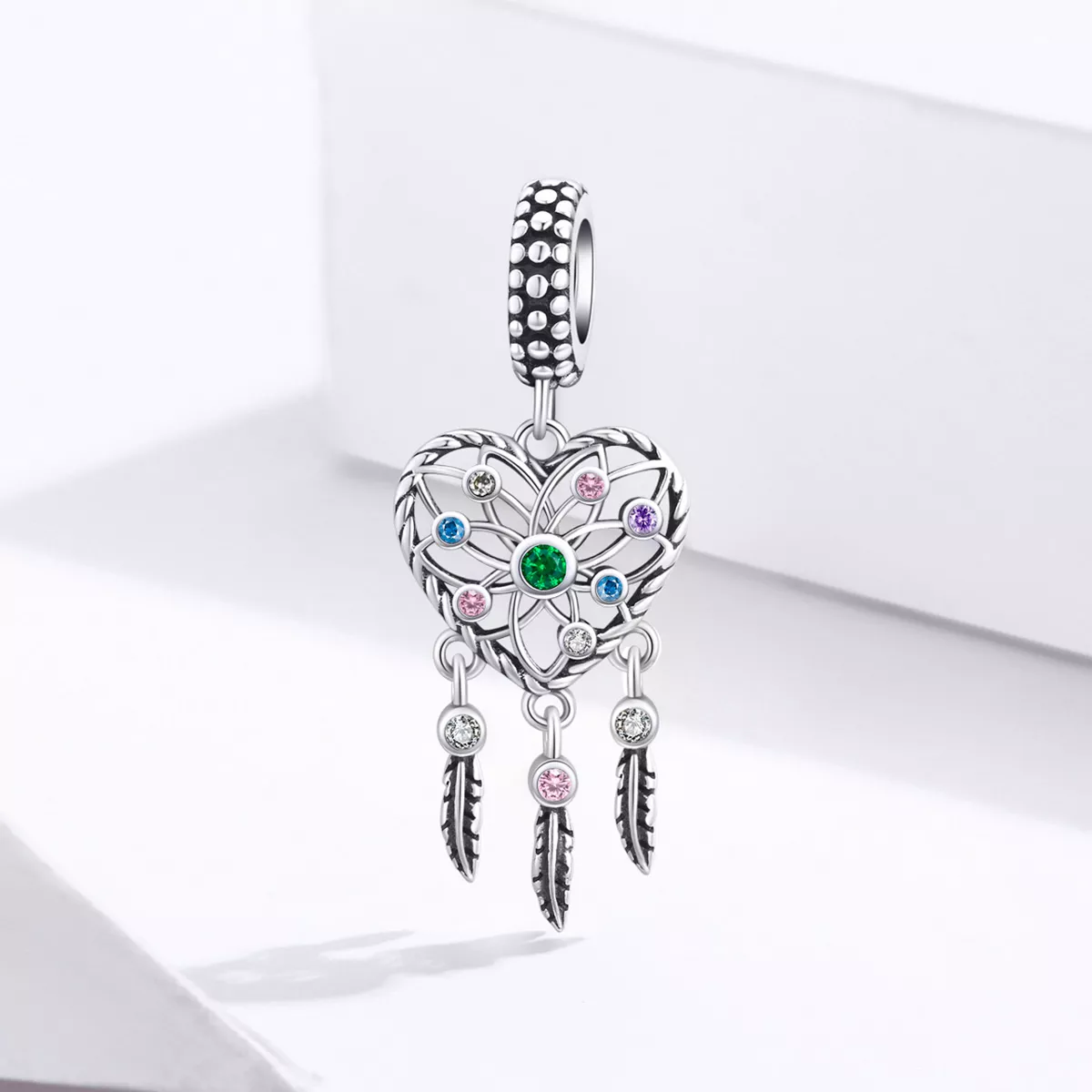 Charm Pendente Coração da Árvore Familiar Openwork estilo Pandora - SCC1445