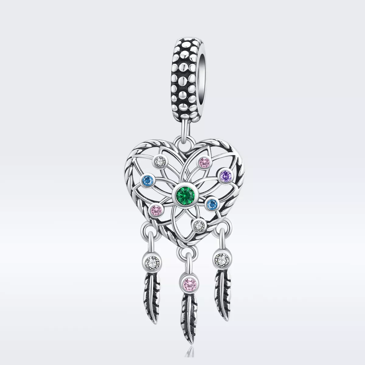 Charm Pendente Coração da Árvore Familiar Openwork estilo Pandora - SCC1445