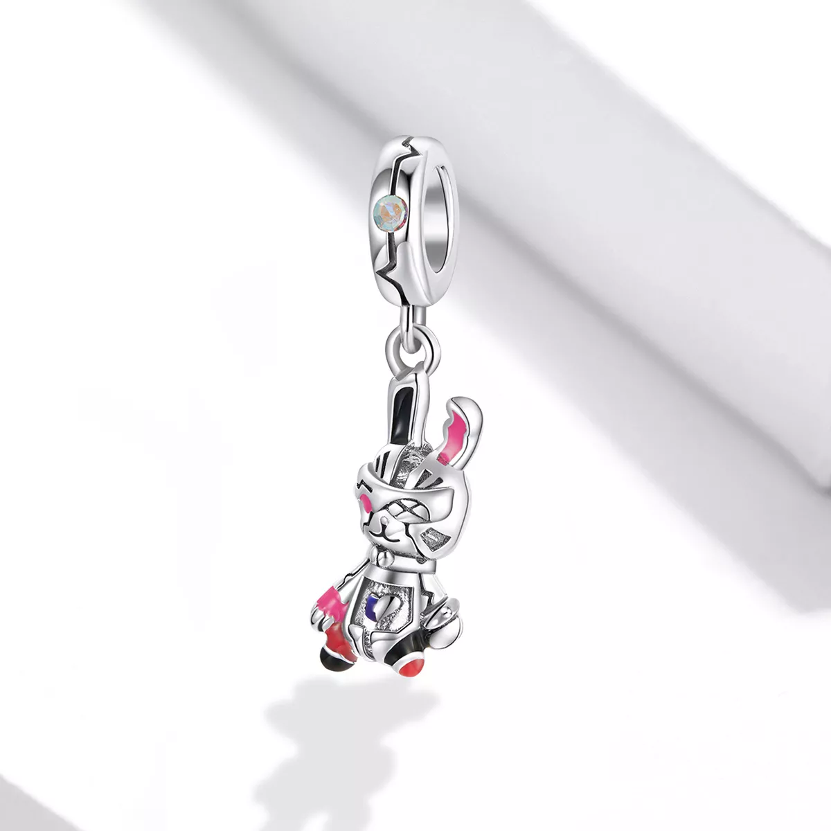 Charm Pendente Cyberpunk - Coelho Mecânico estilo Pandora - SCC1841