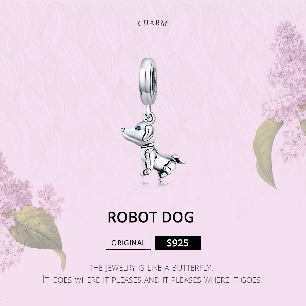Charm Pendente Cão robô estilo Pandora - SCC1468
