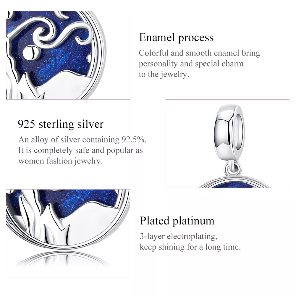 Charm Pendente Céu estrelado estilo Pandora - SCC1389