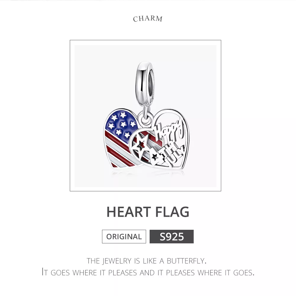 Charm Pendente Dia da Independência Americana estilo Pandora - SCC1884