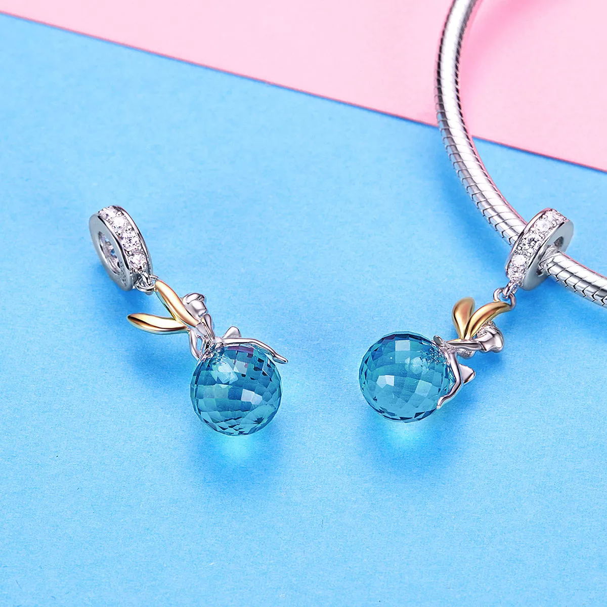 Charm Pendente Dois tons Elf Planet estilo Pandora - BSC056