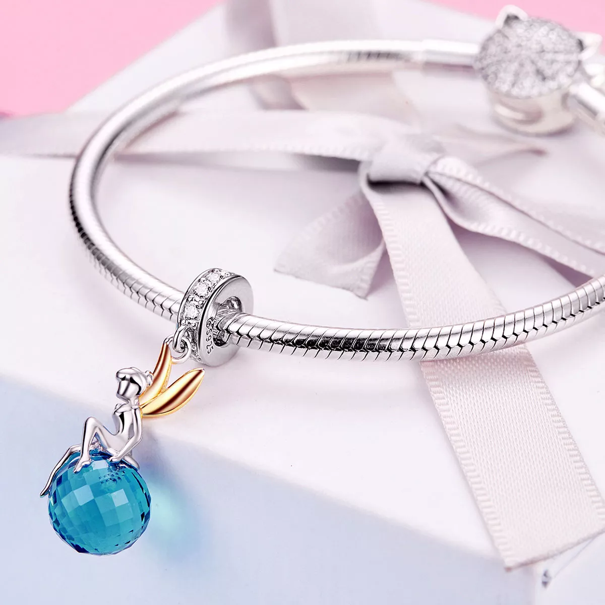 Charm Pendente Dois tons Elf Planet estilo Pandora - BSC056