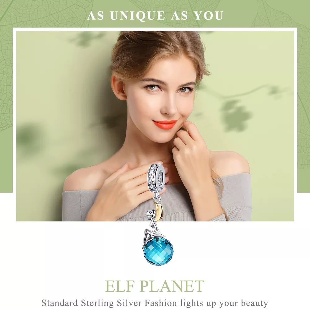 Charm Pendente Dois tons Elf Planet estilo Pandora - BSC056