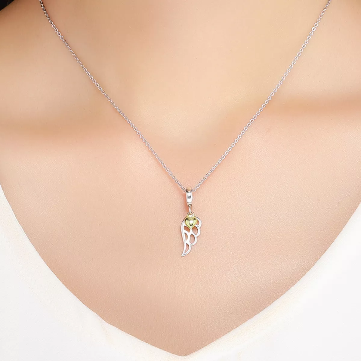 Charm Pendente Dois tons Elf Wings estilo Pandora - SCC838