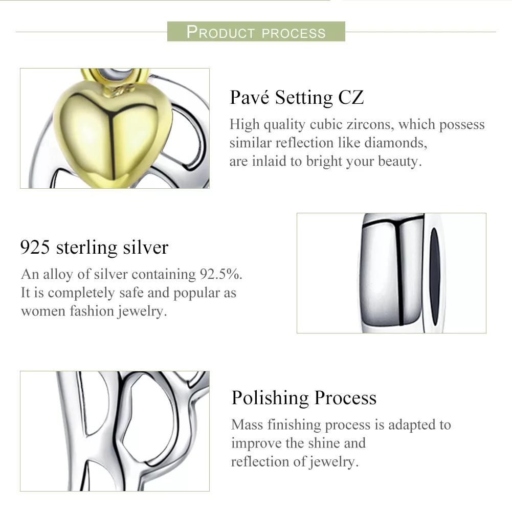 Charm Pendente Dois tons Elf Wings estilo Pandora - SCC838