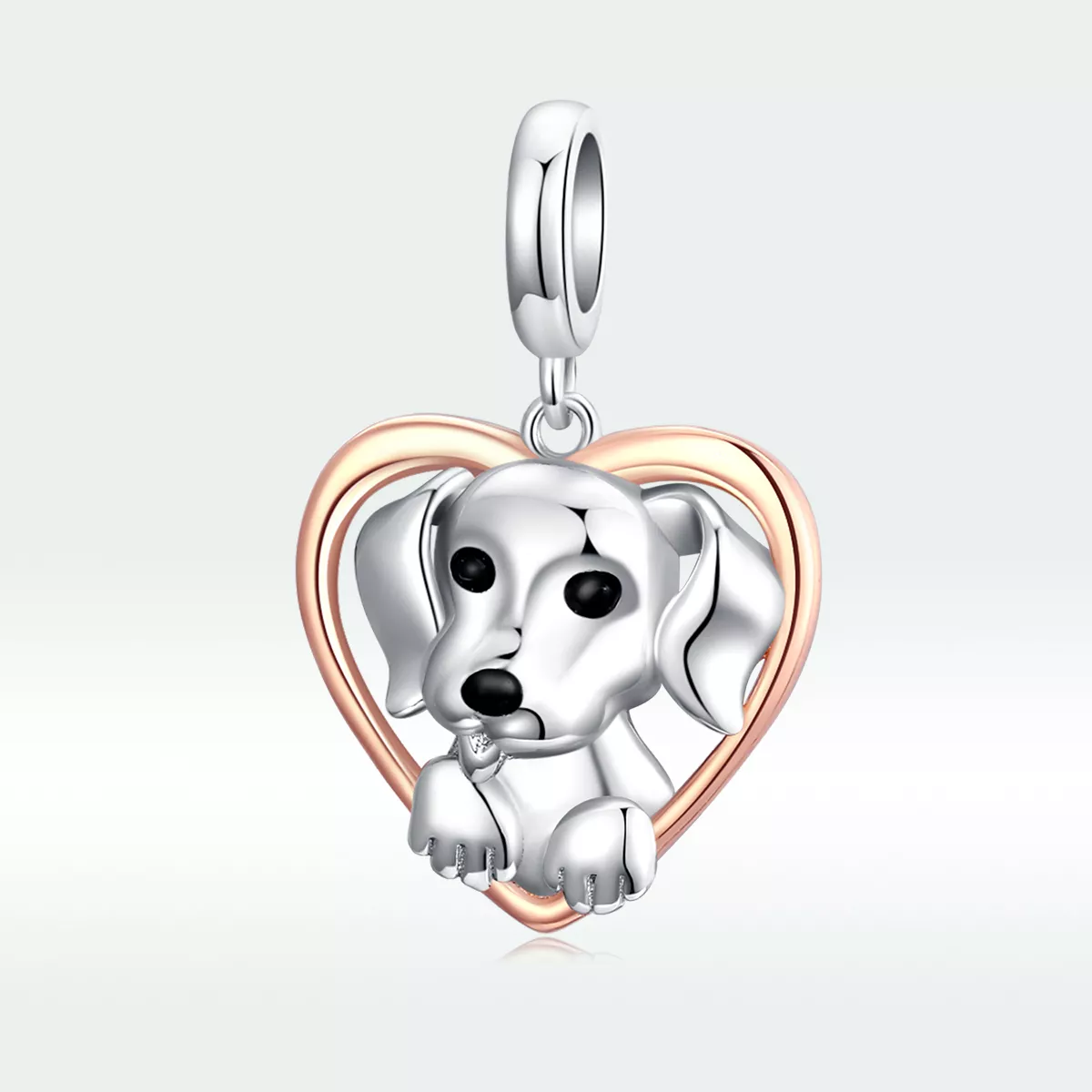 Charm Pendente Dois tons Filhote de labrador estilo Pandora - SCC1611