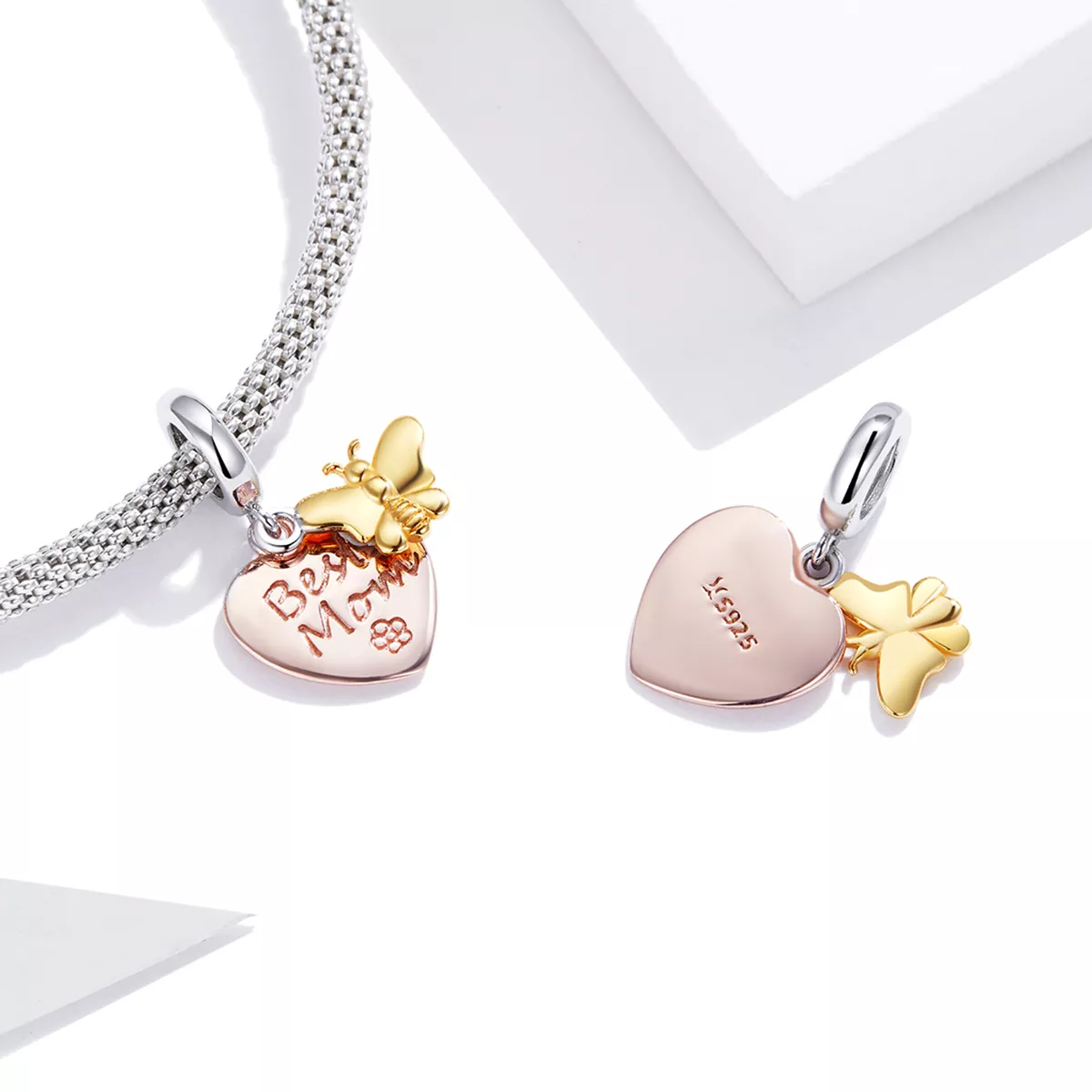 Charm Pendente Dois tons Melhor mãe estilo Pandora - SCC1792