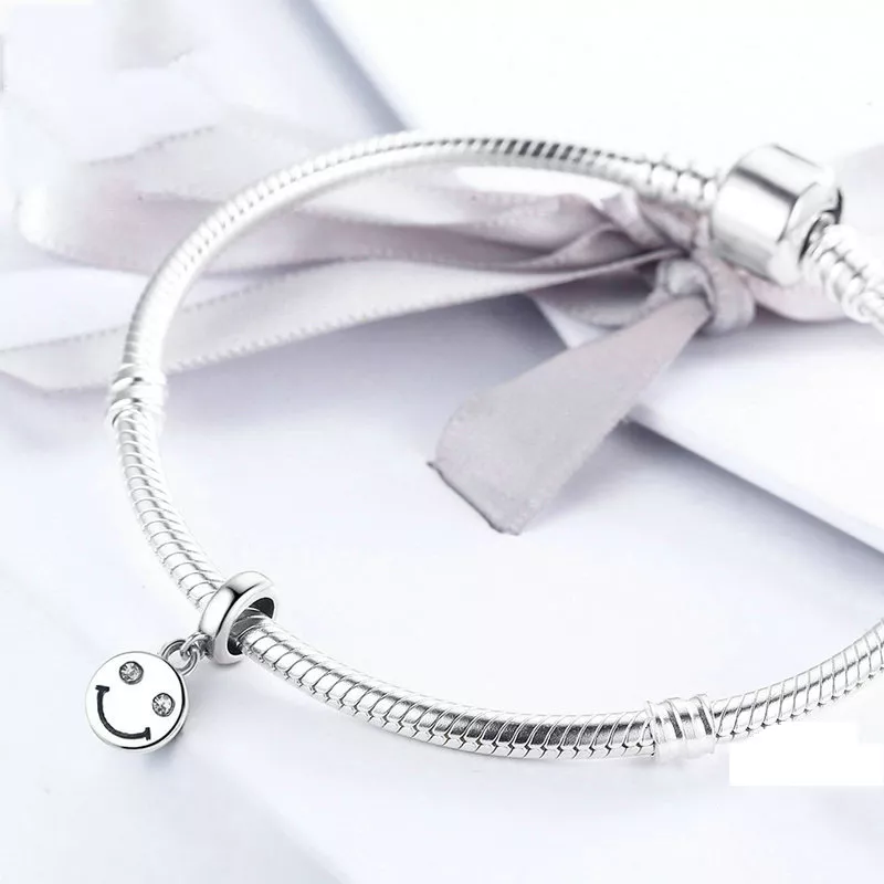 Charm Pendente Dois tons Rosto sorridente estilo Pandora - SCC258