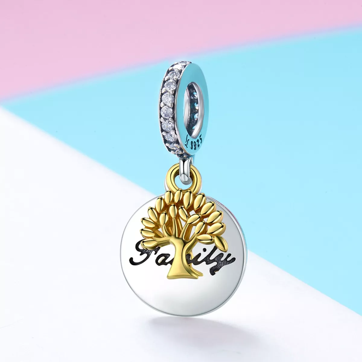 Charm Pendente Dois tons Árvore da vida vintage estilo Pandora - SCC816