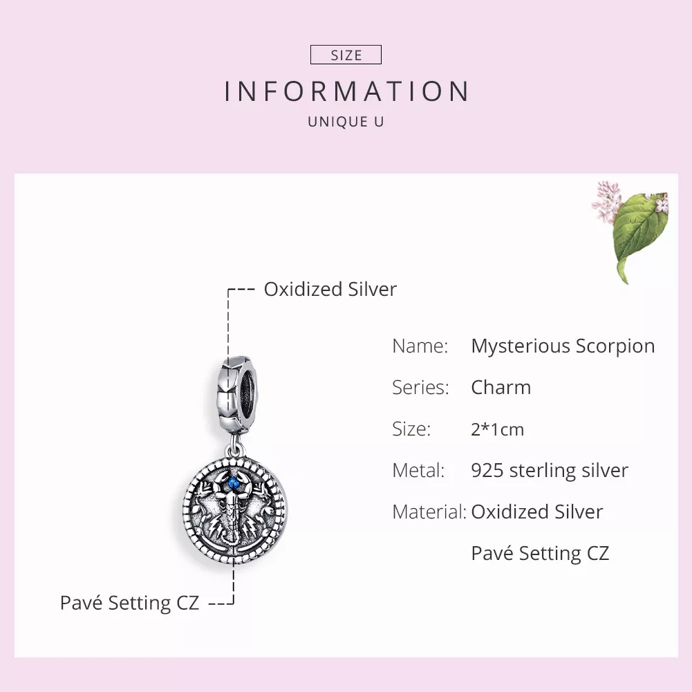 Charm Pendente Escorpião misterioso estilo Pandora - SCC1503