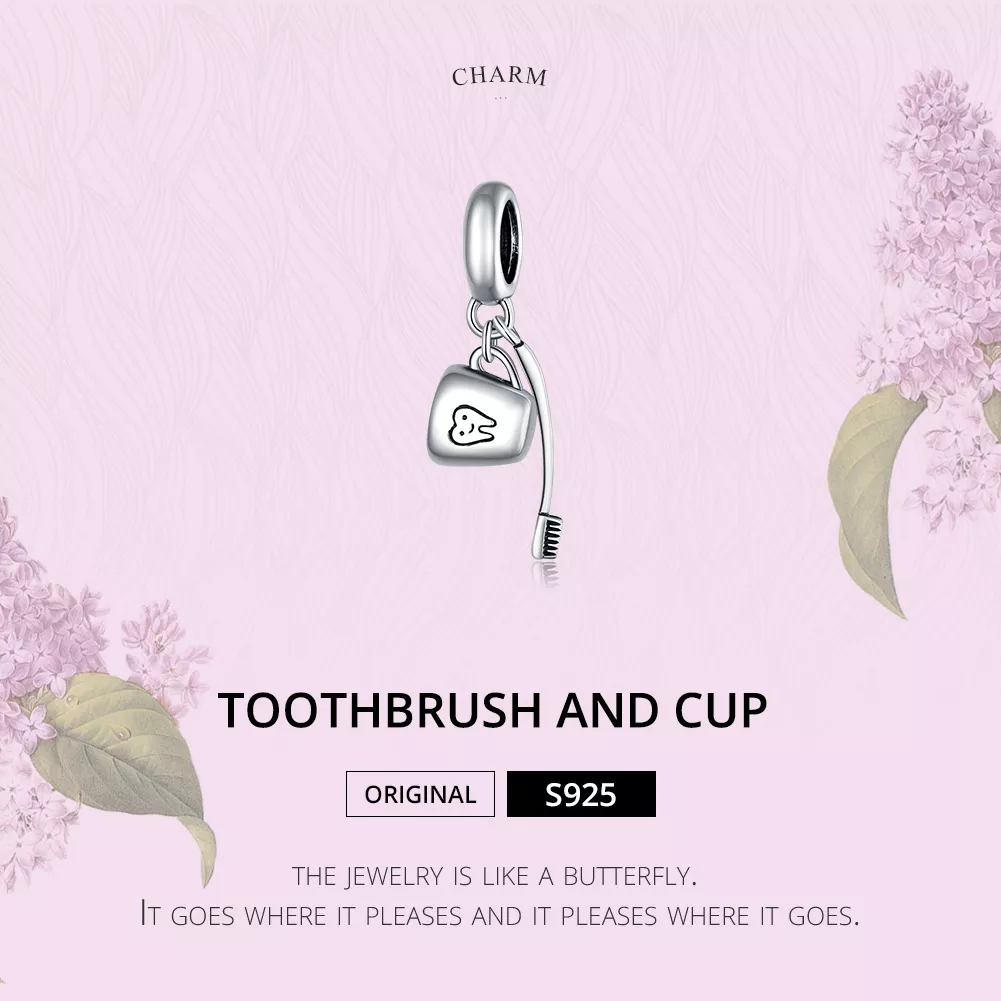 Charm Pendente Escova de dente e copo estilo Pandora - SCC1597