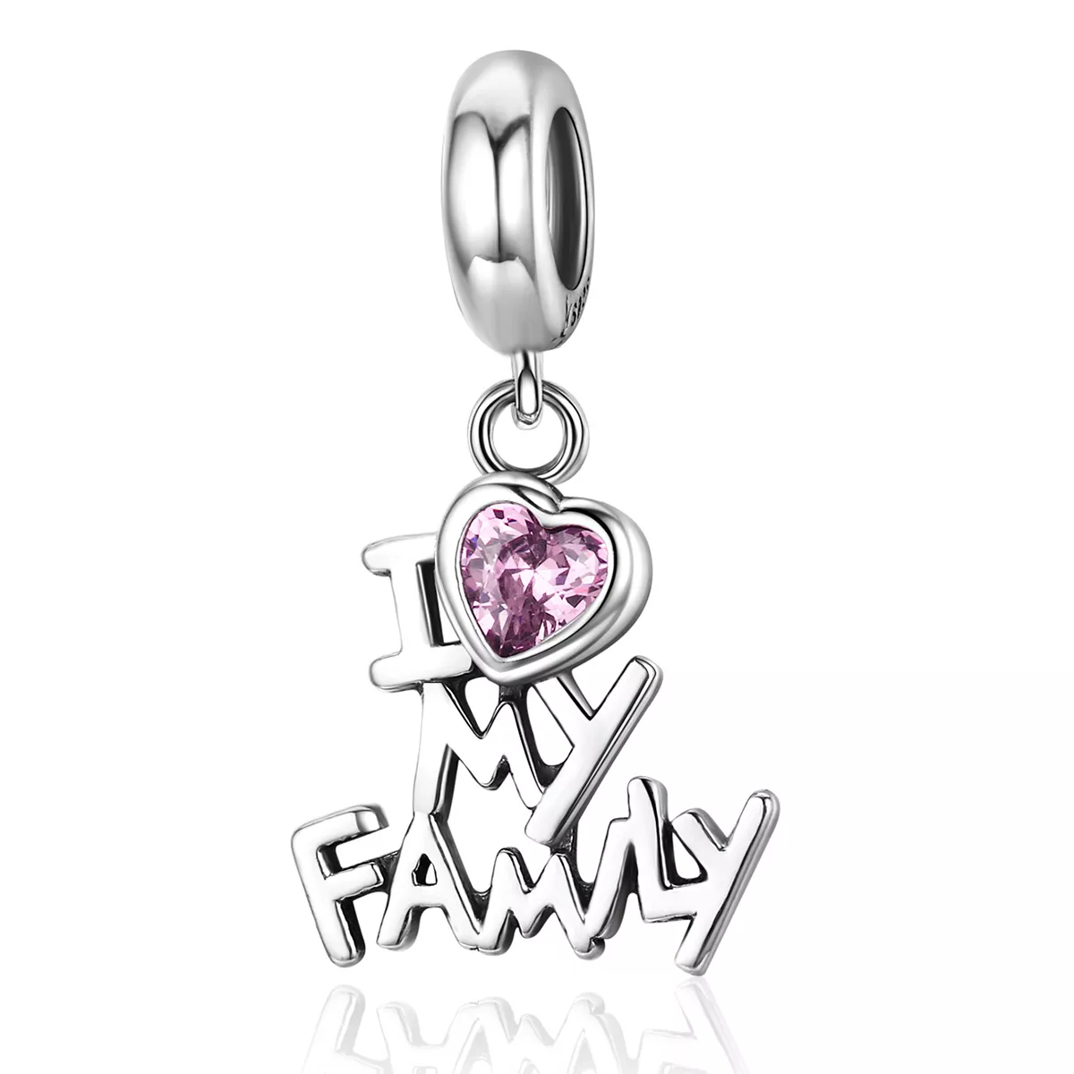 Charm Pendente Eu amo minha família estilo Pandora - SCC251