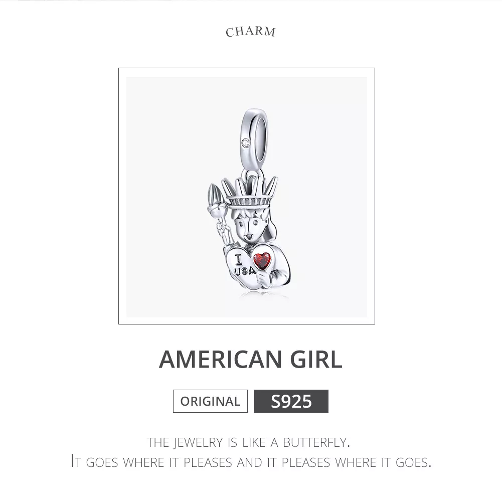 Charm Pendente Eu amo os EUA estilo Pandora - SCC1883