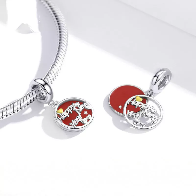 Charm Pendente Feliz Ano Novo estilo Pandora - SCC1718