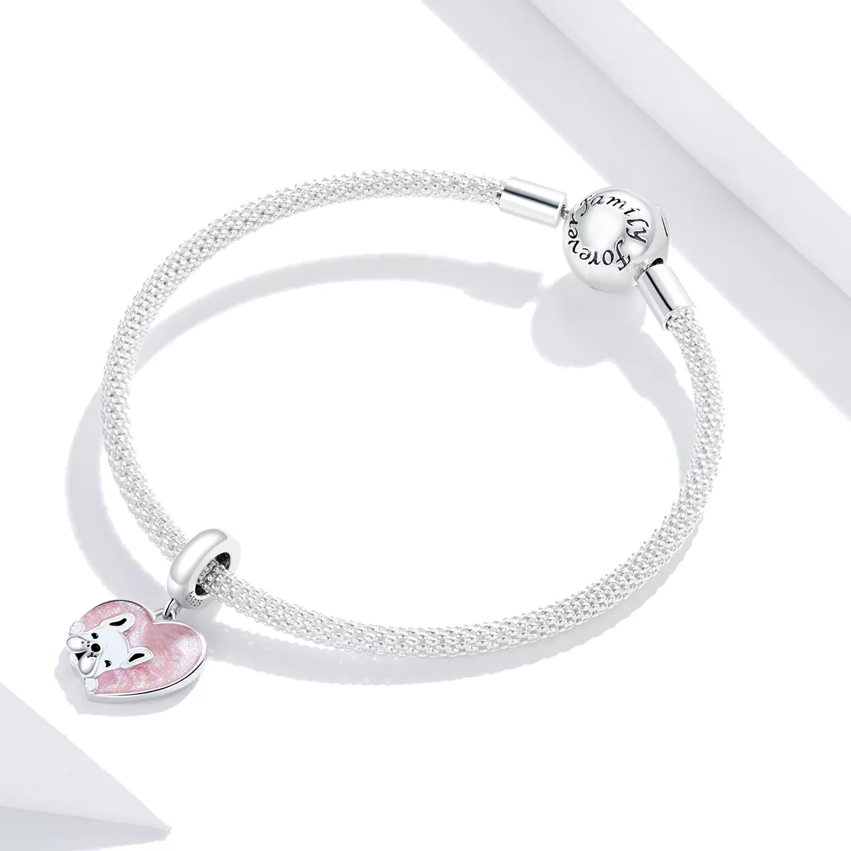 Charm Pendente Filhote de cachorro com amor estilo Pandora - BSC360