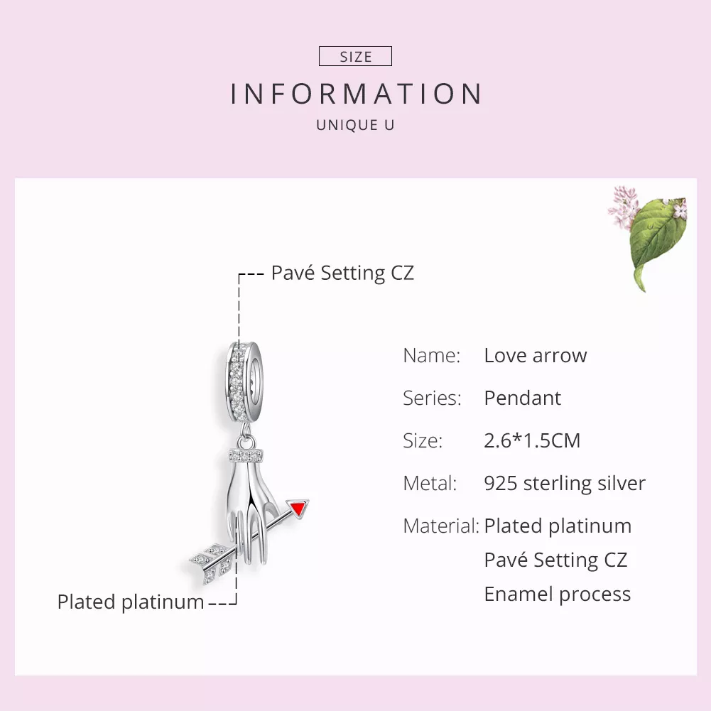 Charm Pendente Flecha do amor estilo Pandora - SCC1375