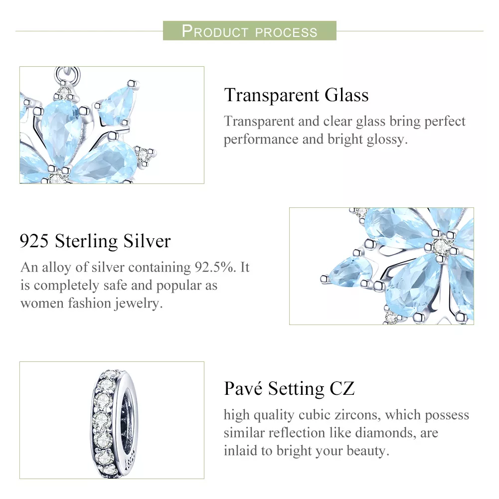 Charm Pendente Flocos de neve estilo Pandora - SCC940